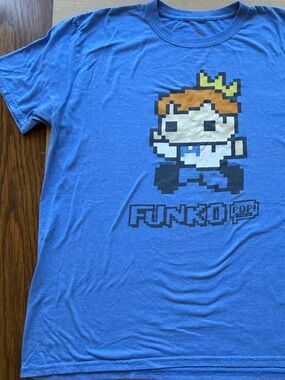Funko Blue Graphic T-Shirt with Pixel Pop Icons